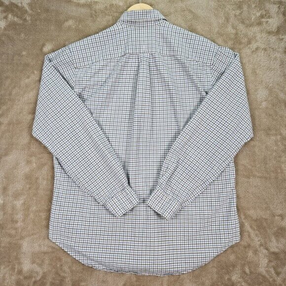 Ralph Lauren Dress Shirt Classic Fit Plaid Checkered Blue Pony Logo Mens Size L - Picture 3 of 10